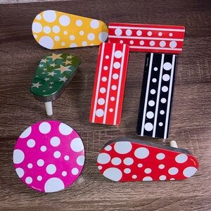 Vintage Lot of 7 Tin Metal Holiday Noisemaker
